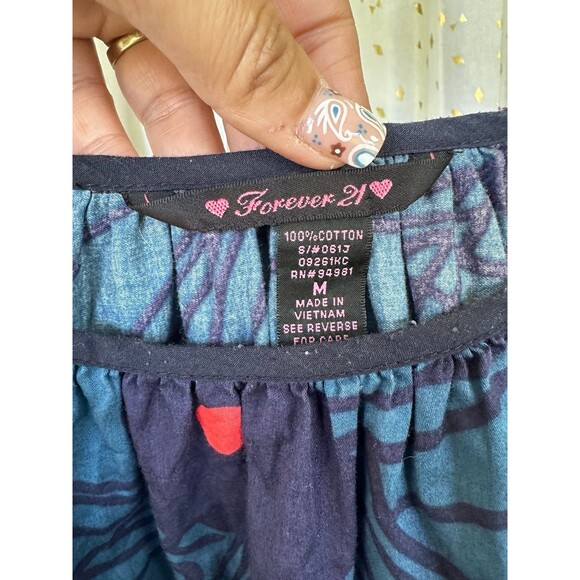 Forever 21 Women's 100% Cotton Retro Floral Hawaiian 70s 60s Inspired Dress M - Picture 4 of 5